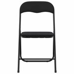vidaXL Chaise pliante 2 pc Velours Noir 48 x 44 x 78 cm