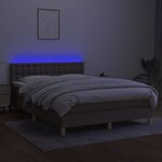 vidaXL Sommier à lattes de lit avec matelas LED Taupe 140x190 cm Tissu