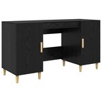 vidaXL Bureau avec porte Chêne noir 140 x 50 x 75 cm Bois d'ingénierie