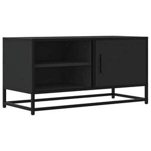 vidaXL Meuble TV noir 80x34 5x40 cm bois d'ingénierie et métal