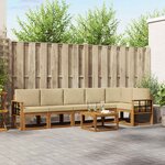 vidaXL Ensemble de canapés d'extérieur 7 Pièces Naturel et Beige