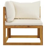 vidaXL Salon de jardin 12 Pièces avec coussin Crème Bois d'acacia solide