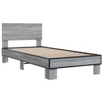vidaXL Cadre de lit sonoma gris 100x200 cm bois d'ingénierie et métal