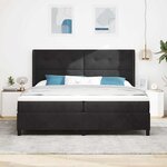 vidaXL Lit à ressorts avec tête de lit Noir 200 x 200 cm Velours