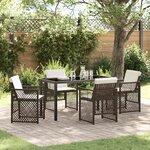 vidaXL Ensemble de salle à manger pour jardin 5 Pièces Marron polyrotin