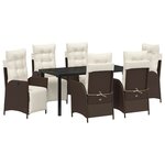 vidaXL Ensemble de salle à manger pour jardin 7 Pièces Marron Poly rotin