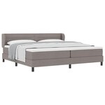 vidaXL Lit à ressorts avec matelas Taupe 200 x 200 cm tissu