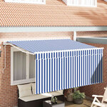 vidaXL Auvent Rétractable Bleu et Blanc 300 x 200 cm