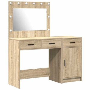 vidaXL Table de Toilette avec tiroir 2 Pièces Marron Bois d'ingénierie