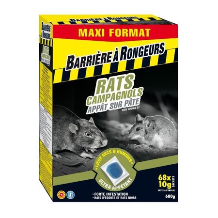 BARRIERE A INSECTES - Rats campagnols appât PAE 680g
