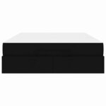 vidaXL Cadre de lit avec matelas Noir 140 x 190 cm tissu
