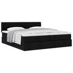 VidaXL Cadre de lit ottoman avec matelas noir 180x200cm tissu