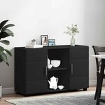vidaXL Buffet FLORIN Noir 88 5 x 30 5 x 55 5 cm Bois d'ingénierie