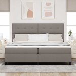 vidaXL Lit à ressorts avec matelas Taupe 200 x 200 cm tissu