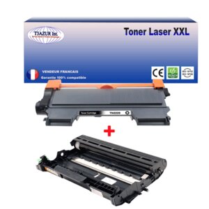 Kit Tambour+Toner  compatible avec Brother TN2220, TN2010, DR2200 pour Brother MFC7360, MFC7360N - T3AZUR