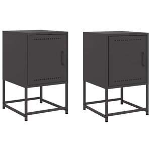 vidaXL Tables de chevet 2 Pièces noir 36x39x60 5 cm acier