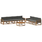 vidaXL Ensemble de canapés d'extérieur 8 Pièces Naturel et Anthracite