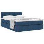 vidaXL Lit avec rangement et matelas avec matelas Bleu 140 x 190 cm