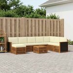 vidaXL Ensemble de canapés d'extérieur 7 Pièces Naturel et Crème