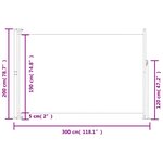 vidaXL Auvent latéral rétractable de patio 200x300 cm Rouge
