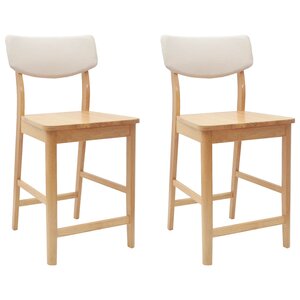 vidaXL Chaises de salle à manger 2 pc Bois de Caoutchouc Massif