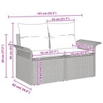 vidaXL Ensemble de Canapé de Jardin de 10 Pièces avec Coussins en Poly Rotin Gris