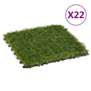vidaXL Carreaux de gazon artificiel 22 Pièces Vert 30x30 cm
