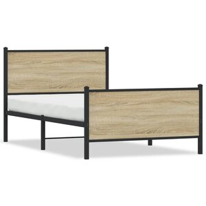 vidaXL Cadre de lit en métal sans matelas chêne sonoma 100x200 cm
