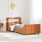 vidaXL Cadre de lit sans matelas cire marron 90x190 cm bois pin massif