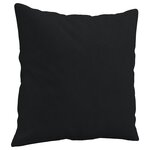 vidaXL Canapé 2 places avec oreillers noir 140 cm tissu microfibre