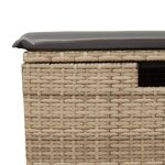 vidaXL Tabouret de jardin avec coussin beige 55x55x37cm résine tressée