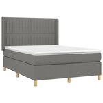 vidaXL Sommier à lattes de lit matelas LED Gris foncé 140x200 cm Tissu