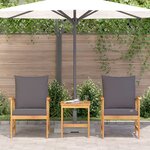 vidaXL Ensemble de canapé de jardin 3 Pièces Marron Bois d'acacia massif