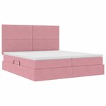 vidaXL Lit de Rangement avec matelas Rose 180 x 200 cm Velours