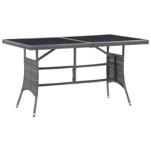 vidaXL Table de jardin Gris 140x80x74 cm Résine tressée
