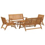 vidaXL Ensemble de chaises de jardin avec table 5 pièces en bois d'acacia massif