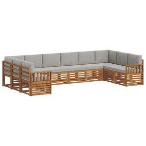 vidaXL Ensemble de canapé d'angle 10 Pièces Gris Naturel et Clair