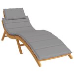 vidaXL Coussin de chaise longue gris 186x58x3 cm tissu oxford