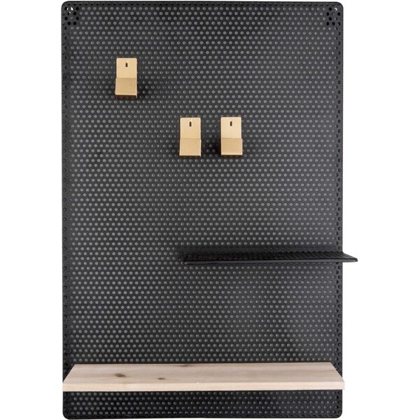 Tableau mémo avec étagère en métal perky