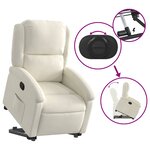 vidaXL Fauteuil inclinable Crème Velours