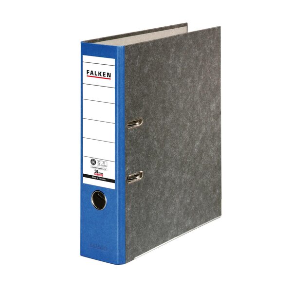Classeur À Levier Papier Marbré A4 Recycling - Gris-dos Bleu - X 20 - Falken