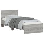 vidaXL Cadre de lit sans matelas avec tête de lit 90x190 cm