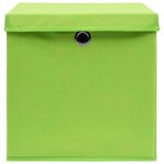 vidaXL Boîtes de rangement avec couvercles 4 Pièces 28x28x28 cm Vert