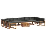 vidaXL Ensemble de canapés d'extérieur 11 Pièces Naturel et Anthracite