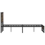 vidaXL Cadre de lit en métal sans matelas chêne fumé 120x200 cm