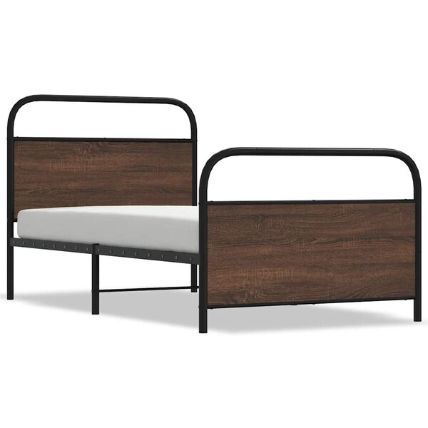 vidaXL Cadre de lit sans matelas 90x190cm chêne marron bois ingénierie