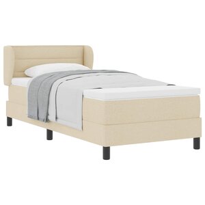 vidaXL Lit à ressorts avec matelas Crème 100 x 200 cm tissu