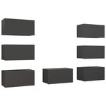 vidaXL Meubles TV 7 Pièces Gris 30 5x30x60 cm Bois d'ingénierie
