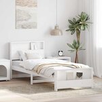 vidaXL Cadre de lit Blanc 80 x 200 cm Bois massif en pin