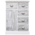 vidaXL Buffet avec 10 tiroirs Gris 113x30x79 cm Bois